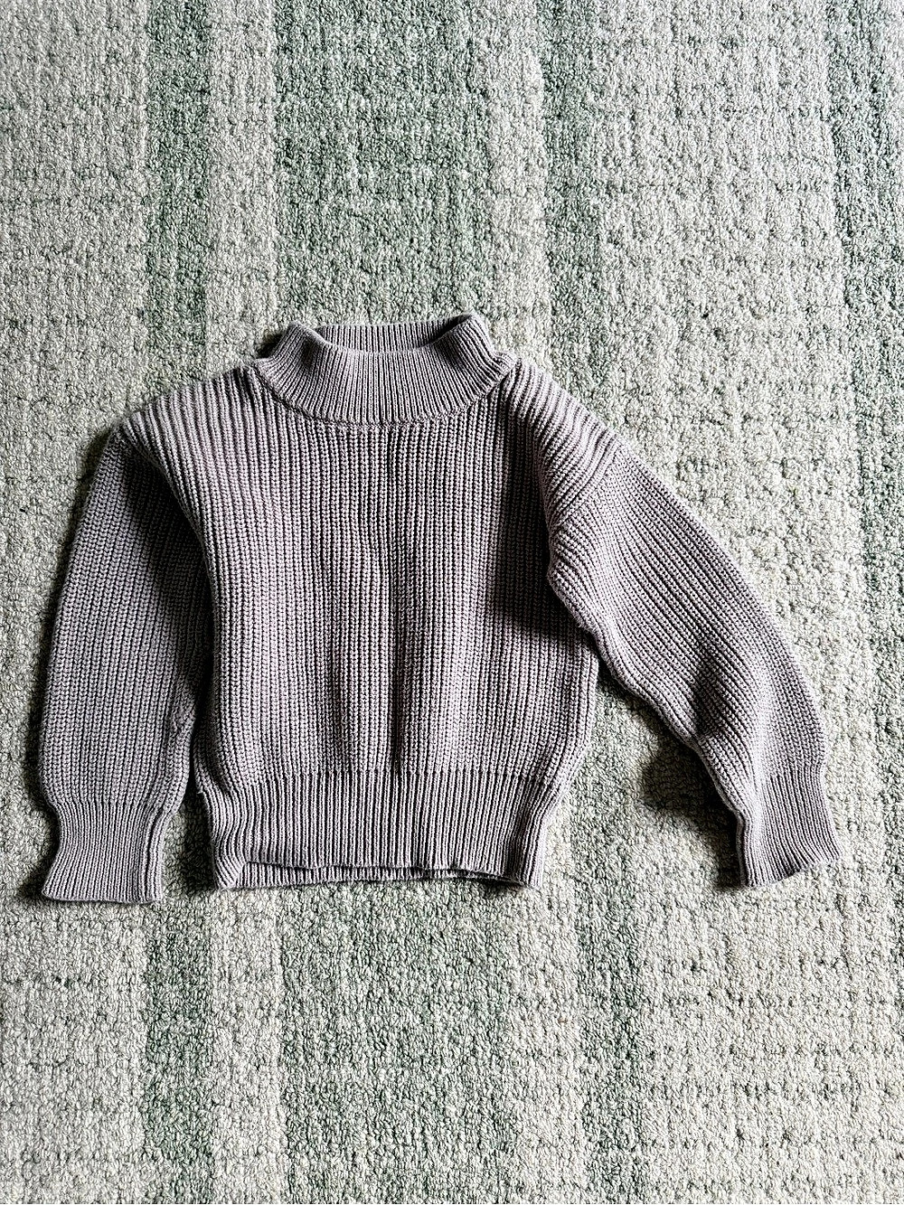 Jamie Kay Ribbed Turtleneck Sweater in Purple Gray 2T